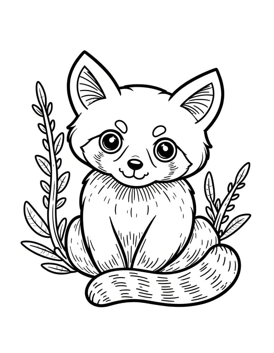 Red Panda Coloring Page