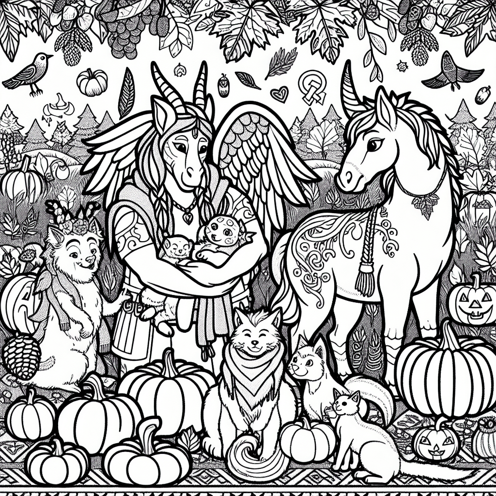 Free Mythical creatures Coloring Pages for Kids - September 2025 International Literacy Day Special