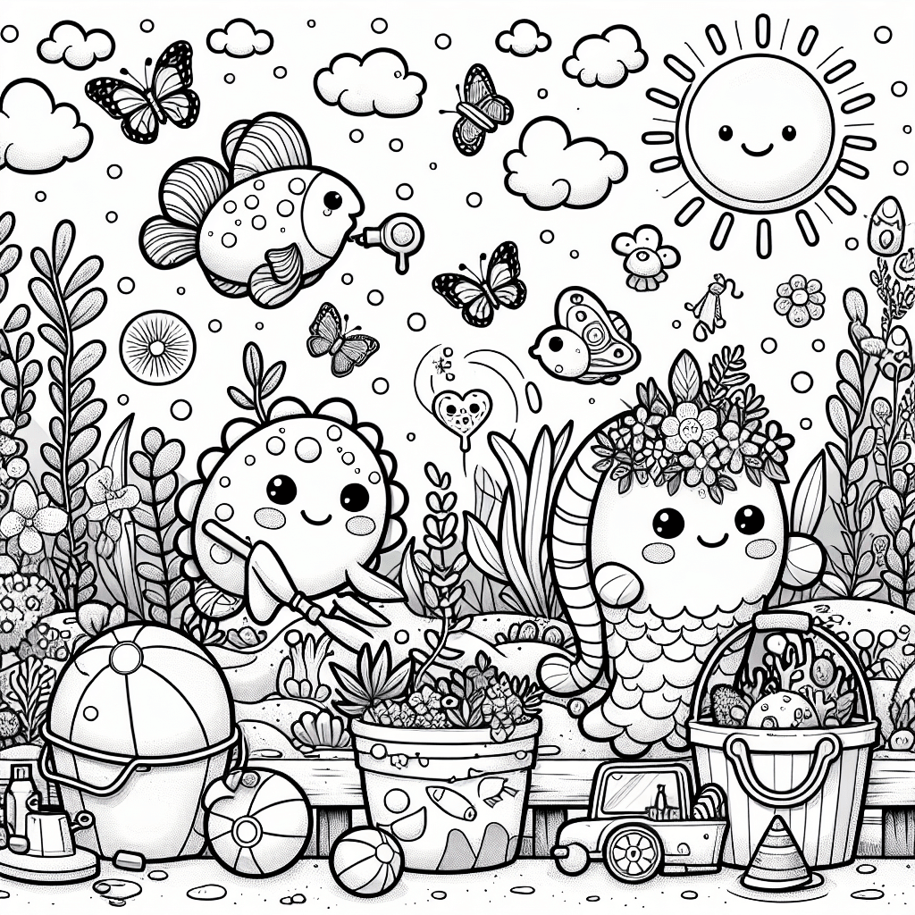 Free Underwater creatures Coloring Pages for Kids - August 2025 National Book Lovers Day Special