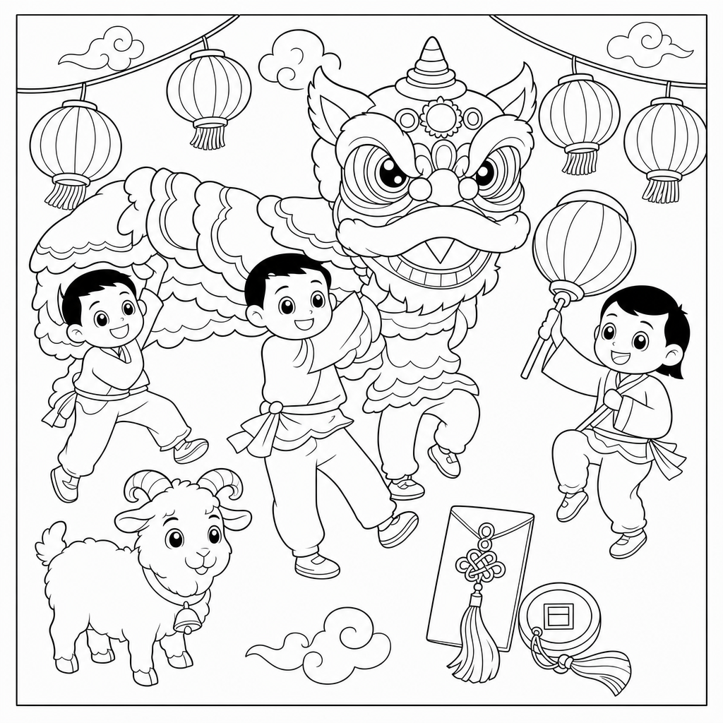 Lunar New Year Coloring Pages preview