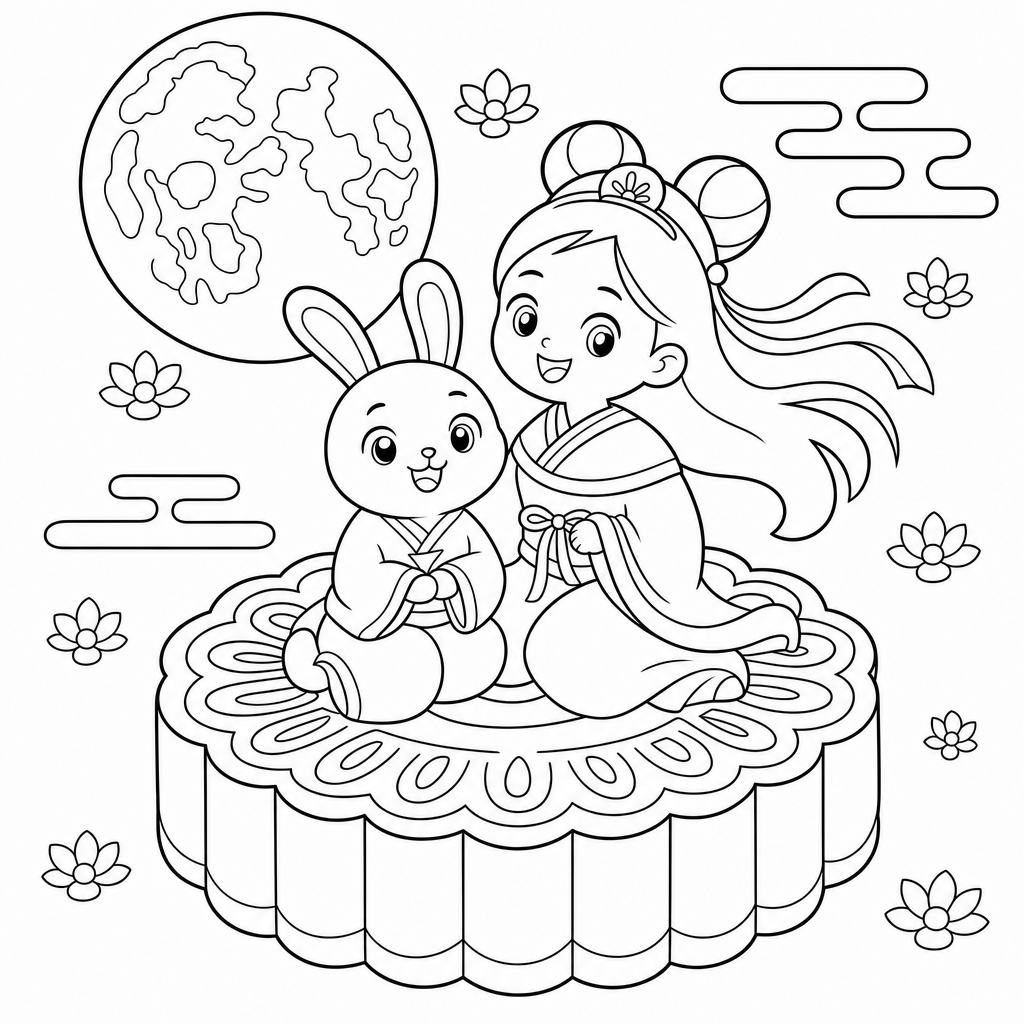 Mid-Autumn Festival Coloring Pages preview